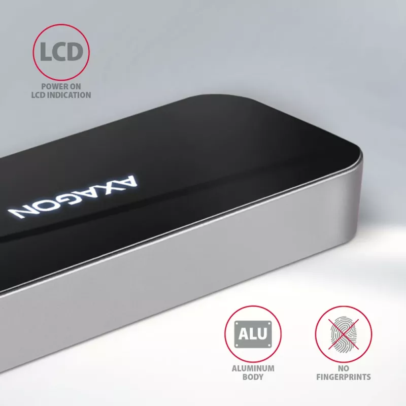 Axagon HMC-6H4A USB 3.2 Gen 1 -keskitin, 4x USB-A, HDMI 4K/30Hz, PD 100W, 20 cm USB-C-kaapeli