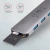 Axagon HMC-HCR3A 3x USB-A + HDMI + SD/microSD USB-C 3.2 Gen 1 -keskitin, 20 cm kaapeli, USB 3.2 Gen 1 (3.1 Gen 1) Type-C, harmaa