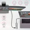 Axagon HMC-HCR3A 3x USB-A + HDMI + SD/microSD USB-C 3.2 Gen 1 -keskitin, 20 cm kaapeli, USB 3.2 Gen 1 (3.1 Gen 1) Type-C, harmaa