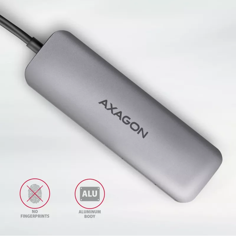 Axagon HMC-HCR3A 3x USB-A + HDMI + SD/microSD USB-C 3.2 Gen 1 -keskitin, 20 cm kaapeli, USB 3.2 Gen 1 (3.1 Gen 1) Type-C, harmaa