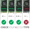 Axagon EEM2-SB2 ulkoinen USB-C 3.2 Gen 2 -metallikotelo M.2 NVMe- ja SATA SSD-levyille. Ruuviton
