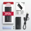 Axagon EEM2-SB2 ulkoinen USB-C 3.2 Gen 2 -metallikotelo M.2 NVMe- ja SATA SSD-levyille. Ruuviton
