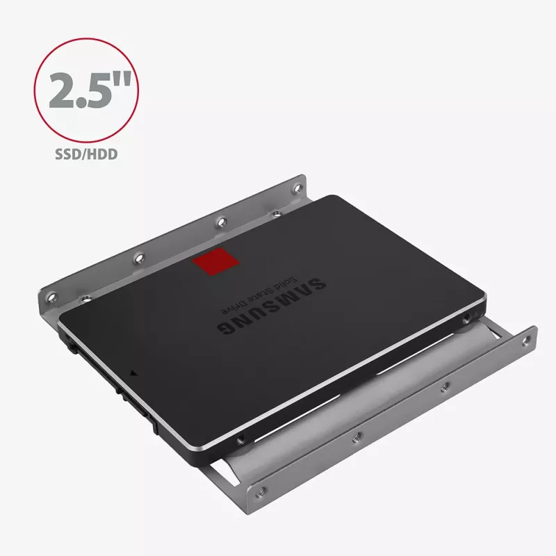 Axagon RHD-125S kiinnike 1x 2,5 tuuman HDD/SSD-asemalle 3,5 tuuman paikkaan, metalli, harmaa