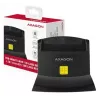 Axagon CRE-SM2 älykortinlukija USB 2.0, musta, 1,3 m kaapeli