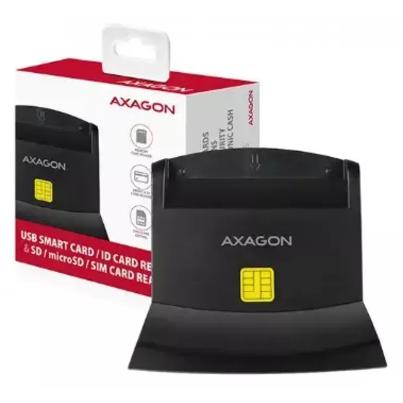 Axagon CRE-SM2 älykortinlukija USB 2.0, musta, 1,3 m kaapeli