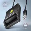Axagon CRE-SM3N USB-A-älykortti-/ID-kortinlukija, USB 2.0, 1,3 m, musta, 57 g