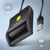 Axagon CRE-SM3SD USB-älykortti- ja SD/microSD/SIM-litteä kortinlukija sisäkäyttöön USB 2.0, musta