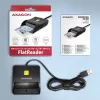 Axagon CRE-SM3SD USB-älykortti- ja SD/microSD/SIM-litteä kortinlukija sisäkäyttöön USB 2.0, musta