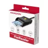 Axagon CRE-SM3SD USB-älykortti- ja SD/microSD/SIM-litteä kortinlukija sisäkäyttöön USB 2.0, musta