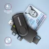 Axagon CRE-SMP2A USB-älykortti- ja SD/microSD/SIM PocketReader -kortinlukija sisäkäyttöön USB Type-A/USB Type-C, musta