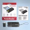 Axagon CRE-SMP2A USB-älykortti- ja SD/microSD/SIM PocketReader -kortinlukija sisäkäyttöön USB Type-A/USB Type-C, musta