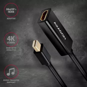 Axagon RVDM-HI14N Mini DisplayPort - HDMI 1.4 -adapteri 4K/30Hz