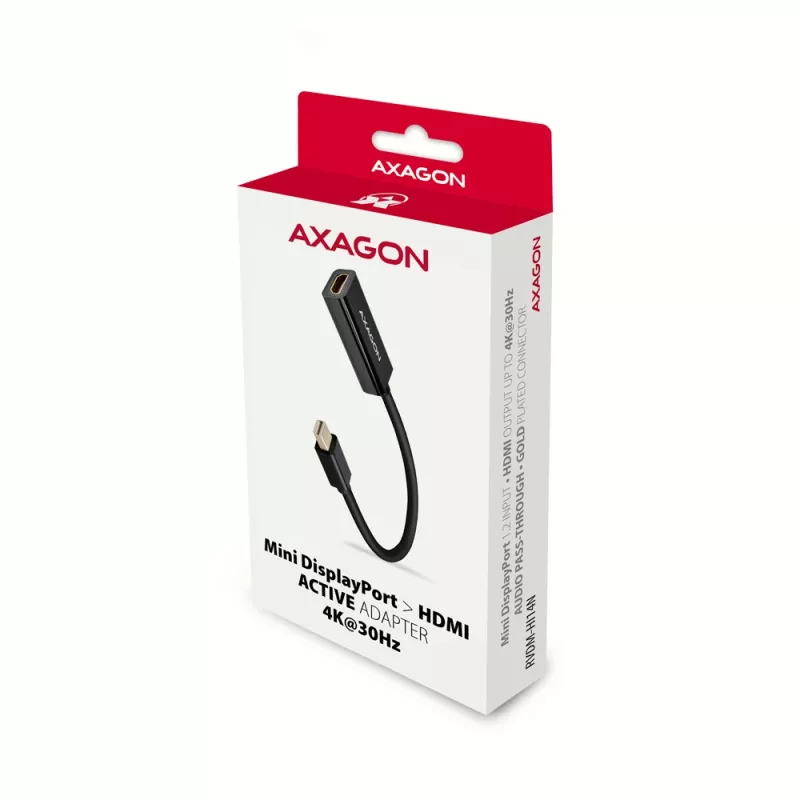 Axagon RVDM-HI14N Mini DisplayPort - HDMI 1.4 -adapteri 4K/30Hz