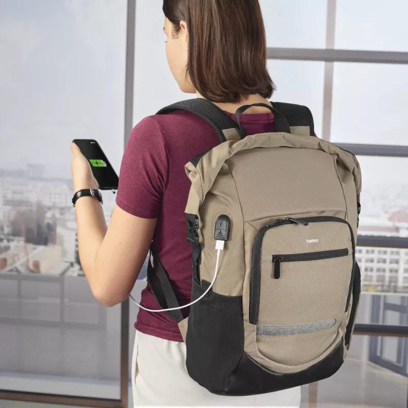 Hama Terra 39,6 cm (15,6 tuumaa) reppu beige, musta