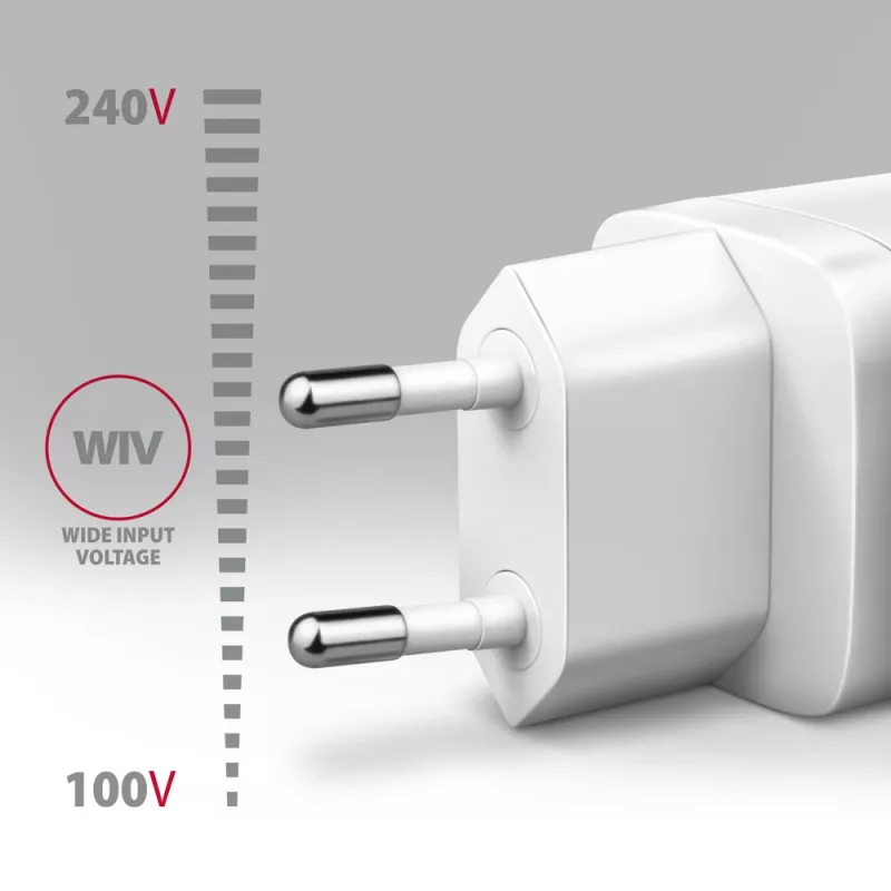 Laturi Axagon ACU-PQ30W QC3.0 30W USB-C valkoinen