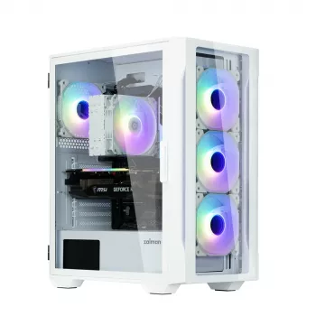 Zalman I3 NEO TG WHITE tietokonekotelo Midi Tower