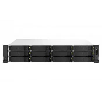 QNAP TS-1264U-RP NAS rack (2U) Intel® Celeron® 8 GB DDR4 0 TB QNAP QTS alumiini, musta