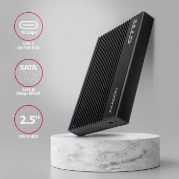 HDD/SSD-kotelo Axagon EE25-GTR USB-C 3.2 Gen 2 musta 2,5 tuumaa
