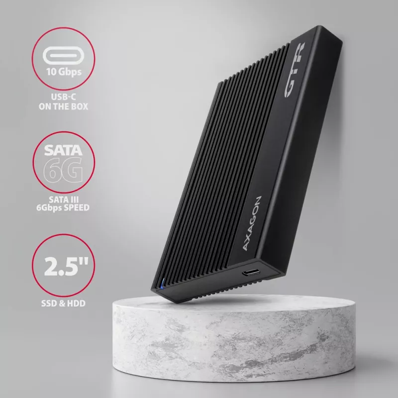 HDD/SSD-kotelo Axagon EE25-GTR USB-C 3.2 Gen 2 musta 2,5 tuumaa