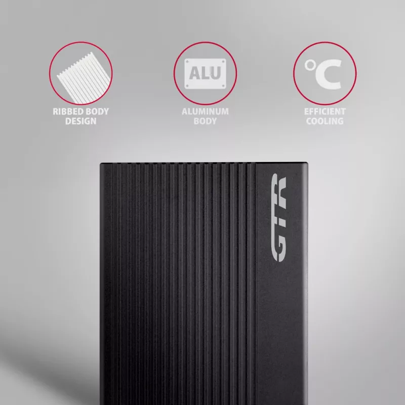 HDD/SSD-kotelo Axagon EE25-GTR USB-C 3.2 Gen 2 musta 2,5 tuumaa