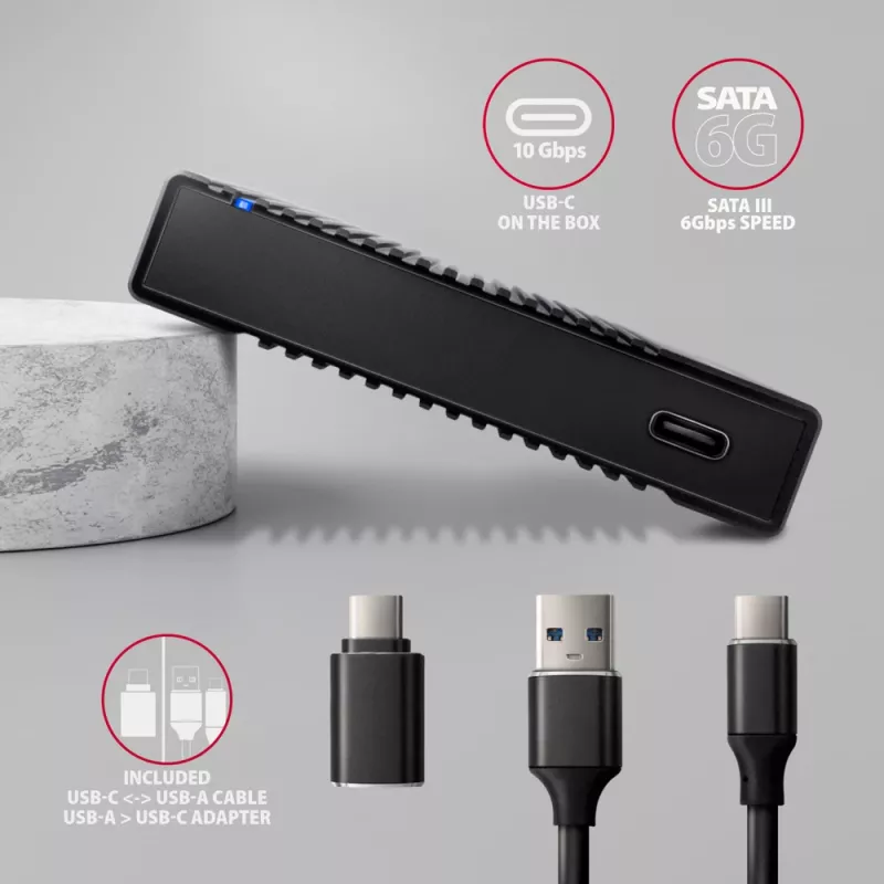 HDD/SSD-kotelo Axagon EE25-GTR USB-C 3.2 Gen 2 musta 2,5 tuumaa