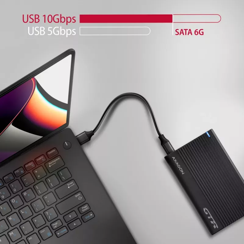 HDD/SSD-kotelo Axagon EE25-GTR USB-C 3.2 Gen 2 musta 2,5 tuumaa