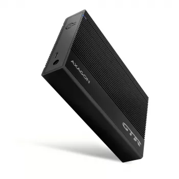 Axagon EE35-GTR USB-C 5Gbps - SATA 6G, 3.5 RIBBED box BLACK - USB Type-C HDD-kotelo 3,5 tuumaa