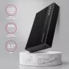 Axagon EE35-GTR USB-C 5Gbps - SATA 6G, 3.5 RIBBED box BLACK - USB Type-C HDD-kotelo 3,5 tuumaa