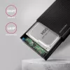Axagon EE35-GTR USB-C 5Gbps - SATA 6G, 3.5 RIBBED box BLACK - USB Type-C HDD-kotelo 3,5 tuumaa