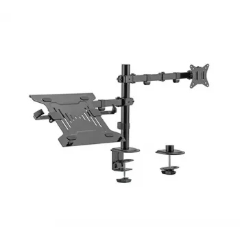 Näyttöpidike Gembird MA-DA-03 32 tuuman näytöille, pöytäpuristin/läpivienti, kaksivartinen, VESA 75x75–100x100, musta