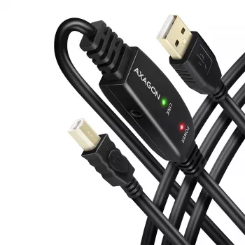 Axagon ADR-215B USB 2.0 A-M -> B-M aktiivinen liitäntä-/toistinkaapeli 15 m
