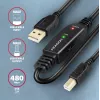 Axagon ADR-220B aktiivinen USB 2.0 A-M -> B-M liitäntä-/toistinkaapeli 20 m