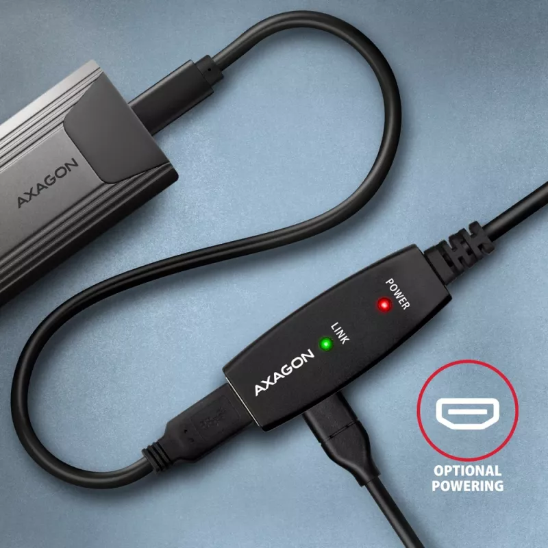 Axagon ADR-310 USB 3.2 Gen 1 A-M -> A-F aktiivinen jatko-/toistinkaapeli 10m