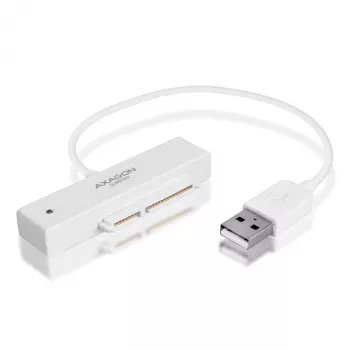 Axagon ADSA-1S USB 2.0 - 2.5 tuuman HDD SATA, HDD/SSD-kotelo, 2.5 tuumaa, Serial ATA, Serial ATA II, Serial ATA III, 0.48 Gbit/s, USB-liitäntä, valkoinen