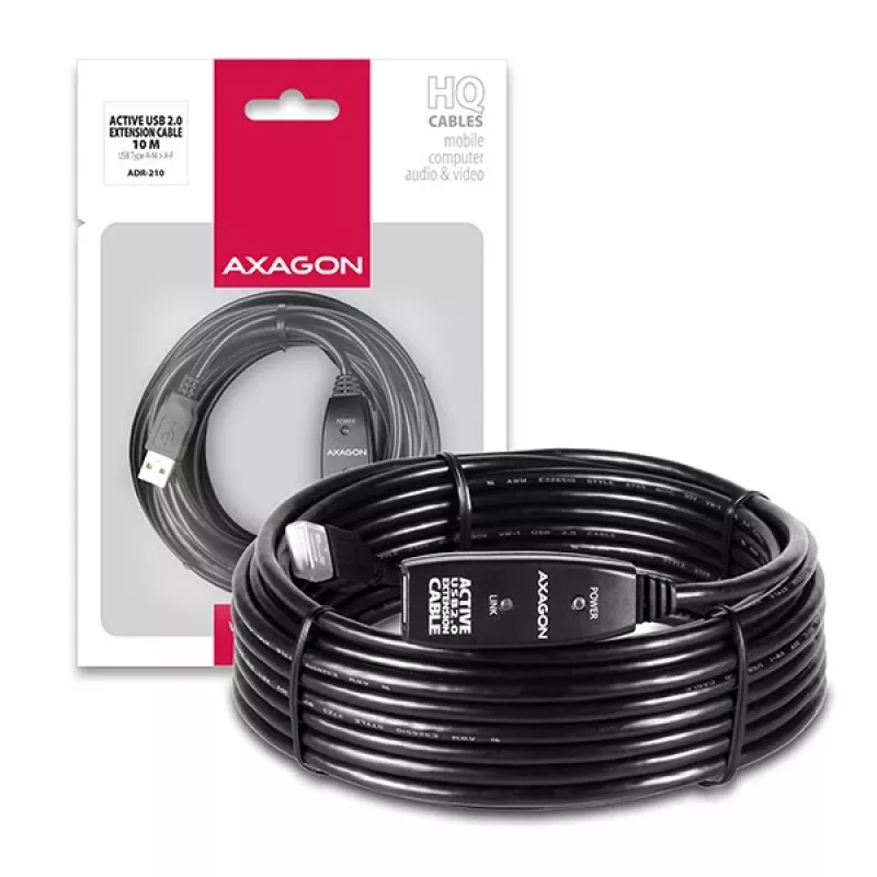 Axagon ADR-210 USB 2.0 A-M -> A-F aktiivinen jatko-/toistinkaapeli 10 m