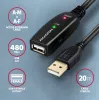 Axagon ADR-220 USB 2.0 A-M -> A-F aktiivinen jatko-/toistinkaapeli 20 m