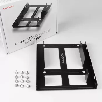 Axagon RHD-225 METAL pidike 2x 2,5 tuuman HDD/SSD:lle 3,5 tuuman asennuspaikkaan, tuuletinpidike