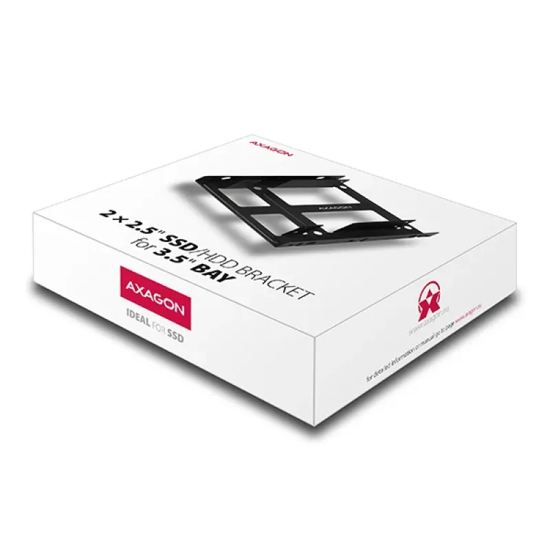 Axagon RHD-225 METAL pidike 2x 2,5 tuuman HDD/SSD:lle 3,5 tuuman asennuspaikkaan, tuuletinpidike