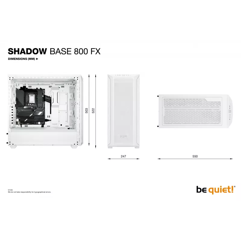 be quiet Shadow Base 800 FX valkoinen Midi Tower