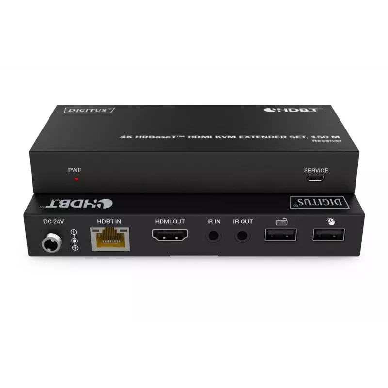 DIGITUS HDBaseT KVM -jatkosarja - 150m 4K/60Hz USB 1.1 PoC IR musta
