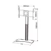 Techly ICA-TR39 lattiatelineen TV:lle, 32–70 tuumaa, 40 kg, VESA 800x400, musta/hopea