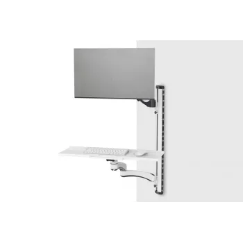 DIGITUS työasema (näyttö. näppäimistö. hiiri) seinäteline 32 tuumaa. 8 kg. VESA 75x75/100x100. valkoinen/musta