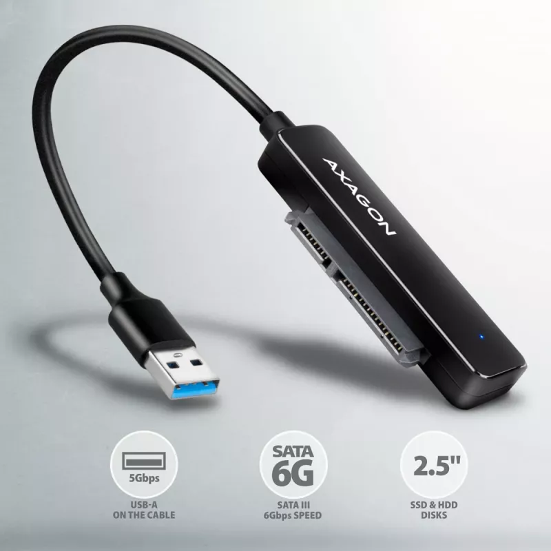 Axagon ADSA-FP2A liitäntäkortti USB 3.2 Gen 1 SATA uros musta
