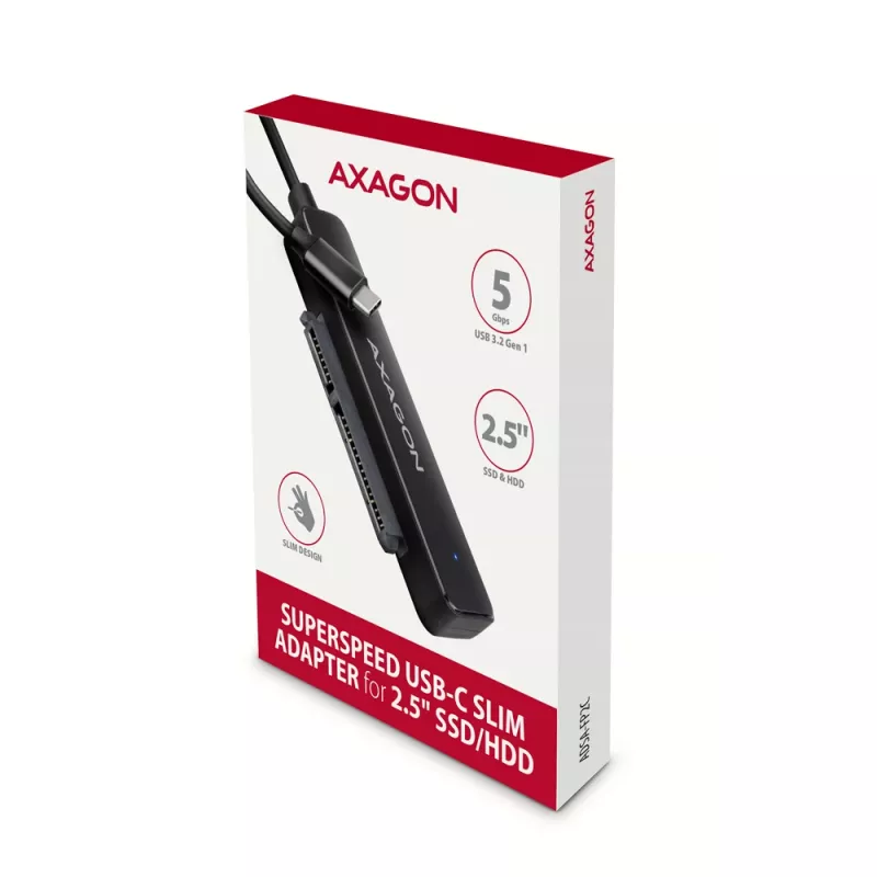 Axagon ADSA-FP2C USB-C 5Gbps - SATA 6G, 2.5 SSD/HDD SLIM sovitin - sovitin - digitaaliset/dataliitäntäkortit/sovittimet
