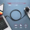Axagon BUCM2-CM30AB data- ja latauskaapeli USB 480Mbps 3 m. PD 240W, 5A. musta punottu