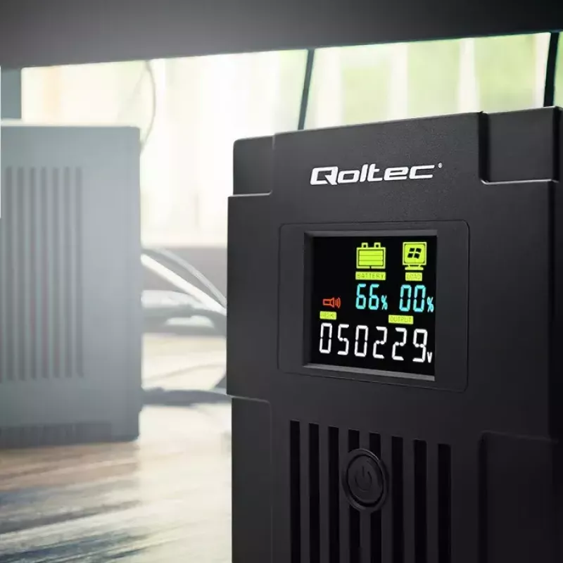 Keskeytymätön virransyöttö Qoltec 53771 2 kVA 1200 W 2 AC-lähtöä
