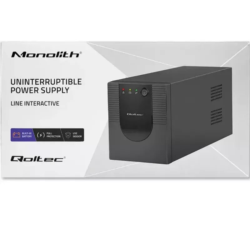 Qoltec 53777 UPS Line-Interactive 2 kVA 1200 W 4 AC-pistorasiaa