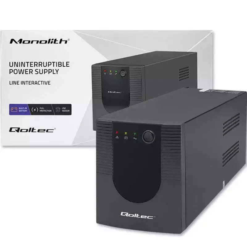Qoltec 53777 UPS Line-Interactive 2 kVA 1200 W 4 AC-pistorasiaa