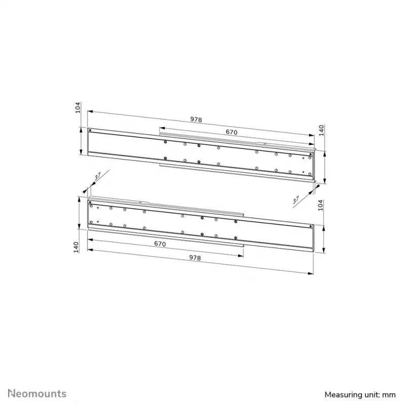 Neomounts ADM-875BL2 kahden näytön sovitin 42-65