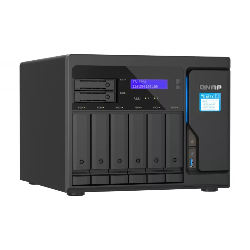 QNAP TS-855X SAN-tornikotelo Intel Atom® C5125 8 GB DDR4 0 TB QNAP QTS musta